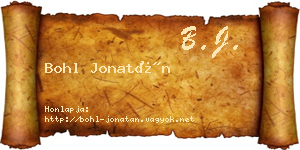 Bohl Jonatán névjegykártya